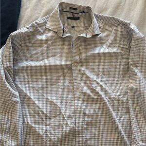 Tommy Hilfiger Men’s Dress Shirt, Blue, Red and White Pattern, XL, Regular Fit